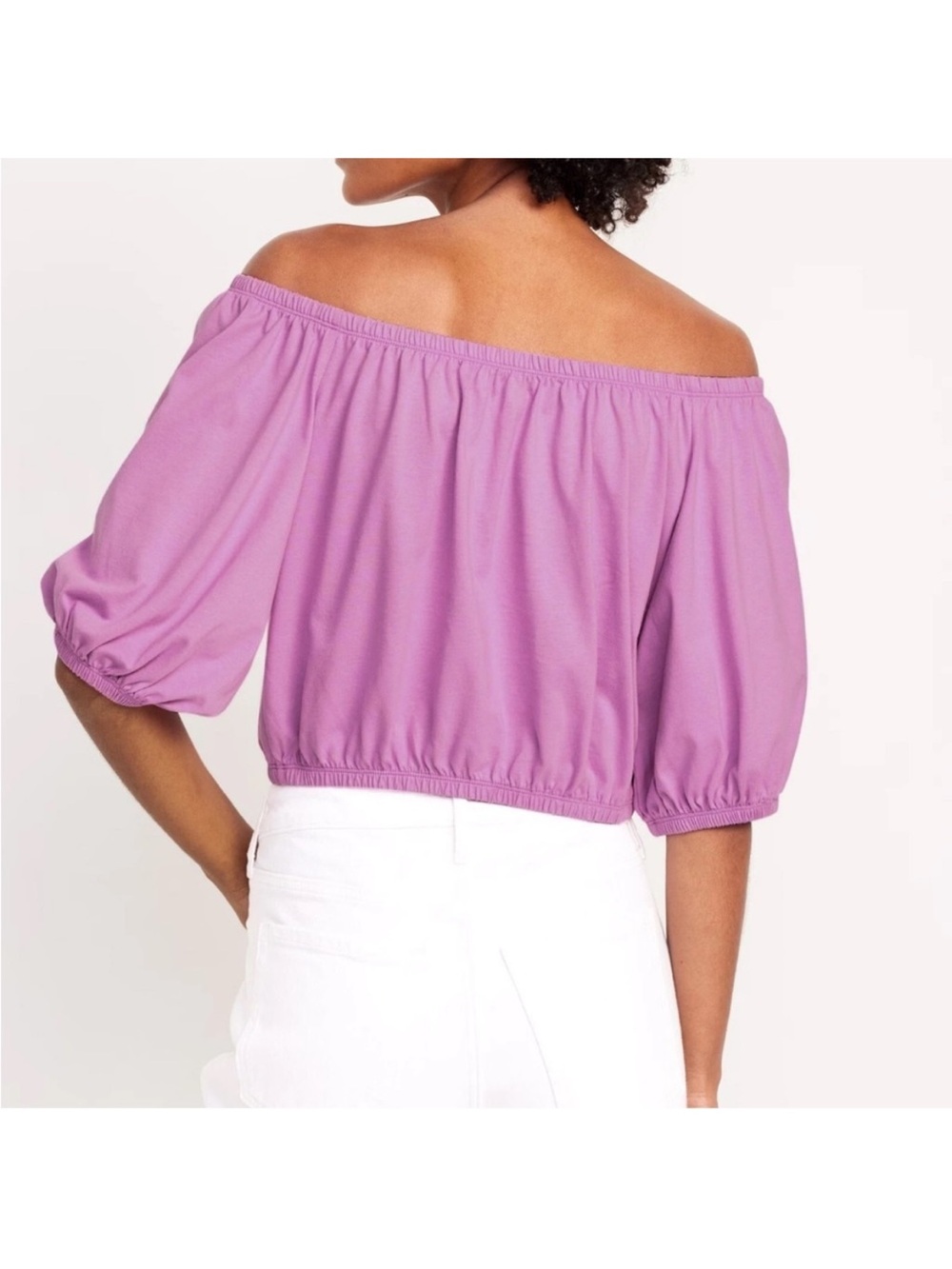 Old Navy 2X cream Crop Top Blouse - Picture 4 of 8